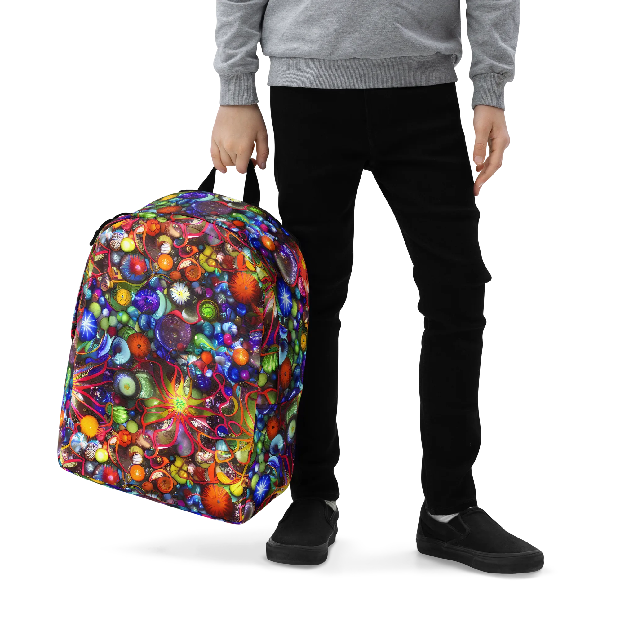 Euphoric Sphere on Minimalist Backpack — Zoomed-in