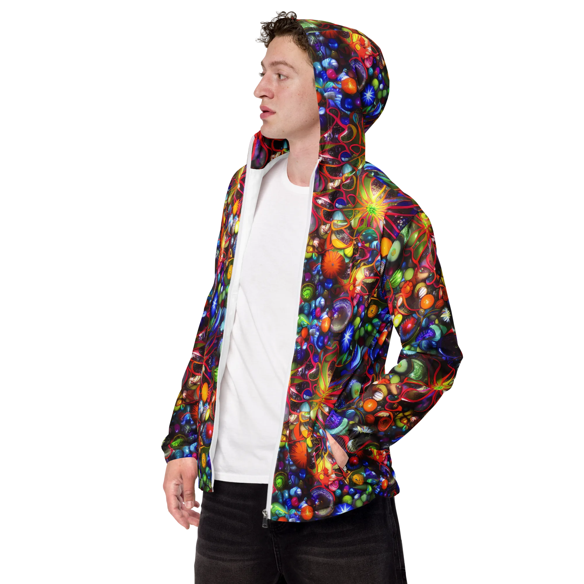 Euphoric Sphere on Men's Windbreaker — Left Front