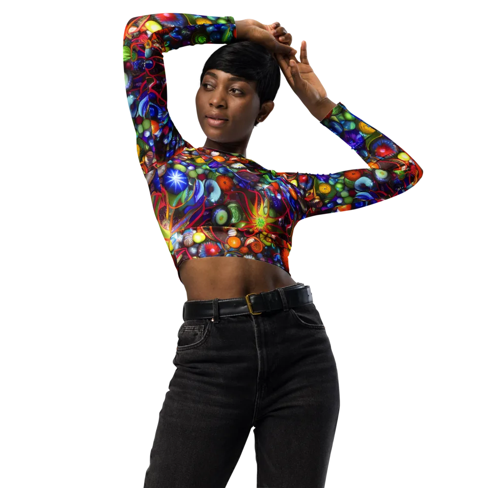 Euphoric Sphere on Long Sleeve Crop Top — Front