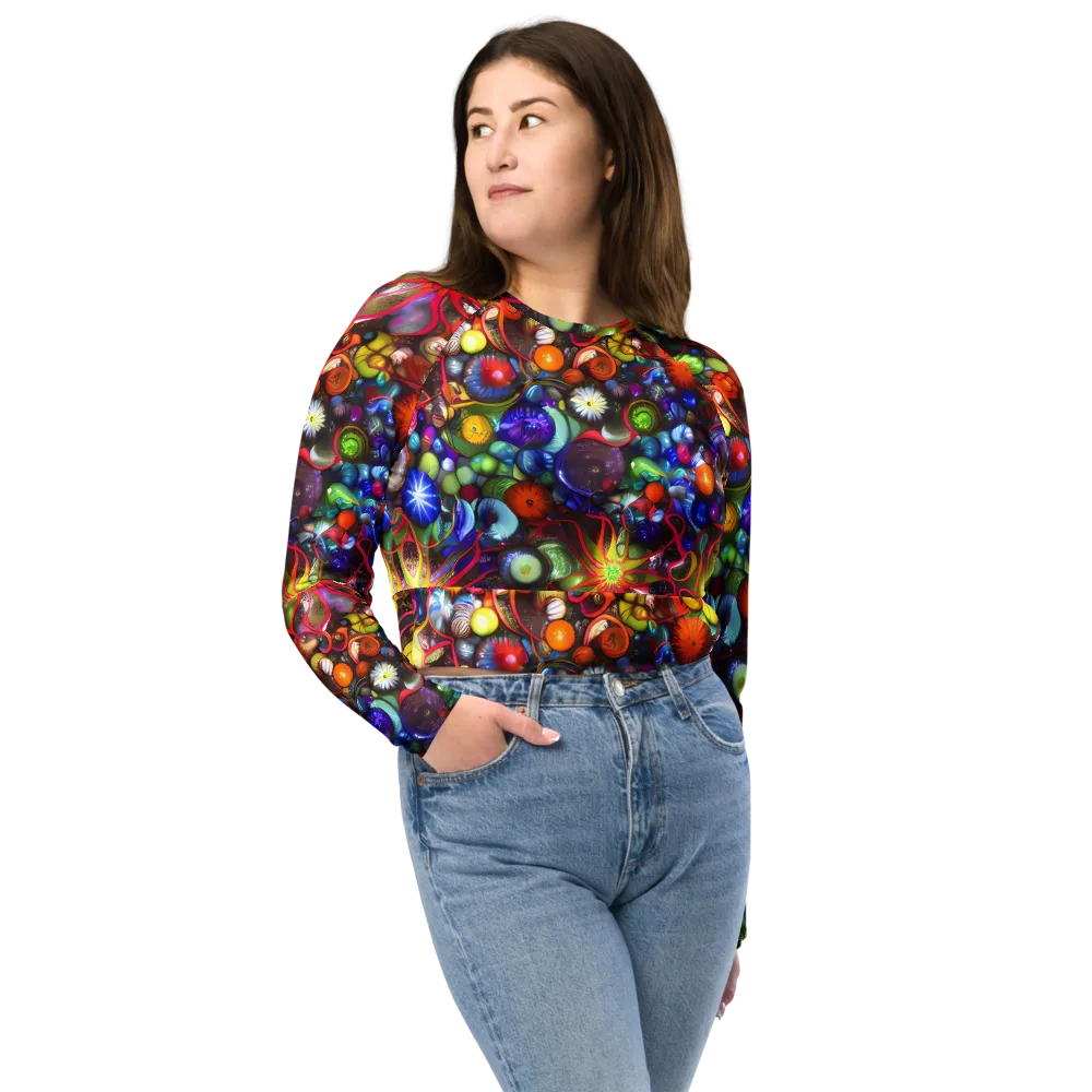 Euphoric Sphere on Long Sleeve Crop Top — Front