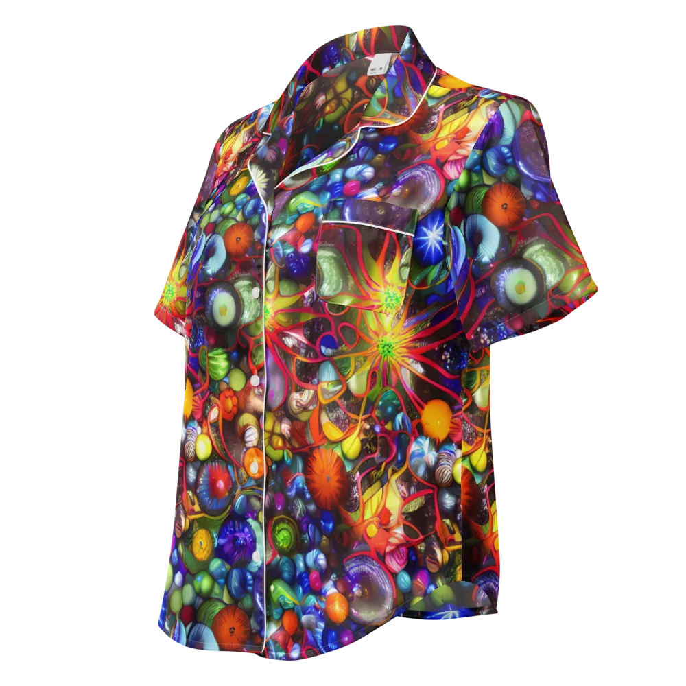 Euphoric Sphere on Women's Short Sleeve Pajama Top — Left Front