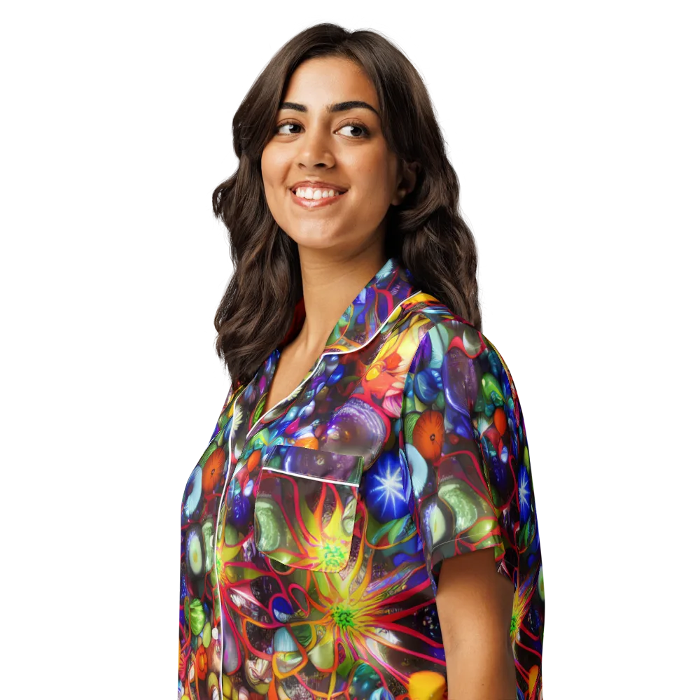 Euphoric Sphere on Women's Short Sleeve Pajama Top — Left Front