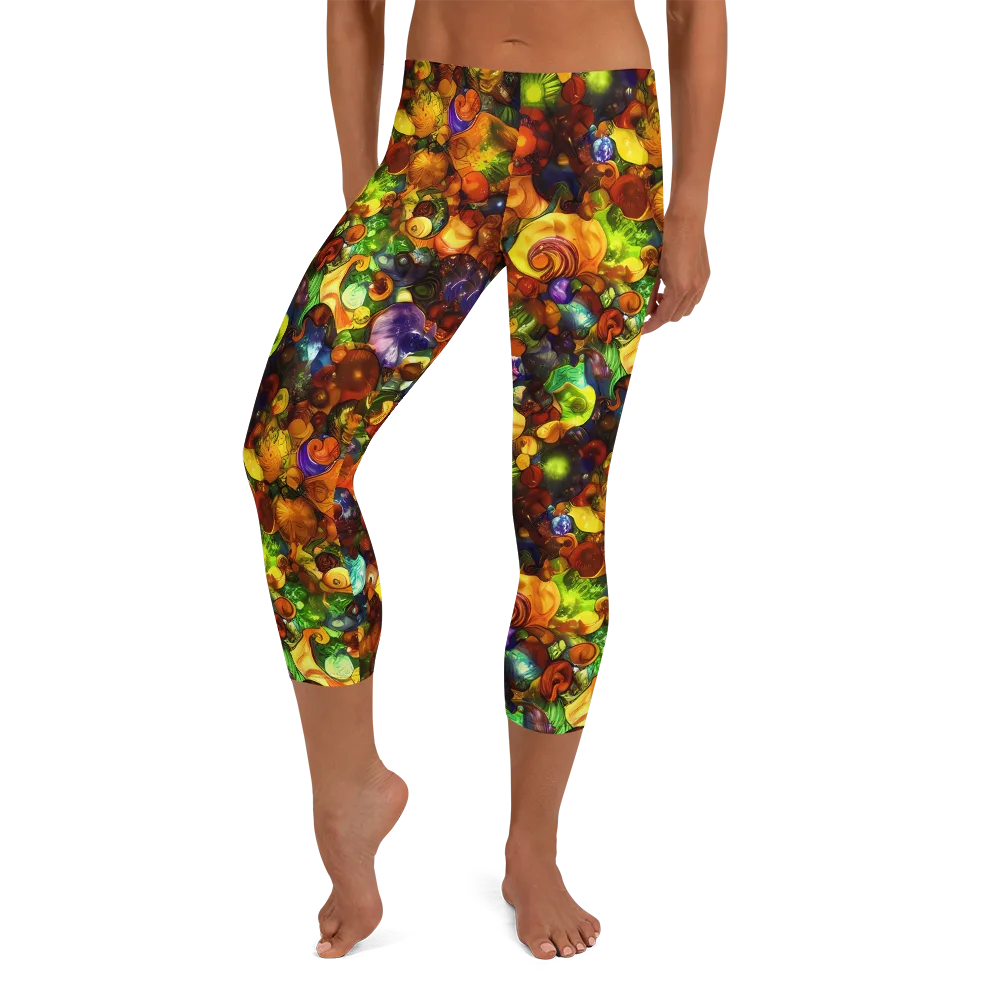 Spirals of Splendor on Capri Leggings — Front