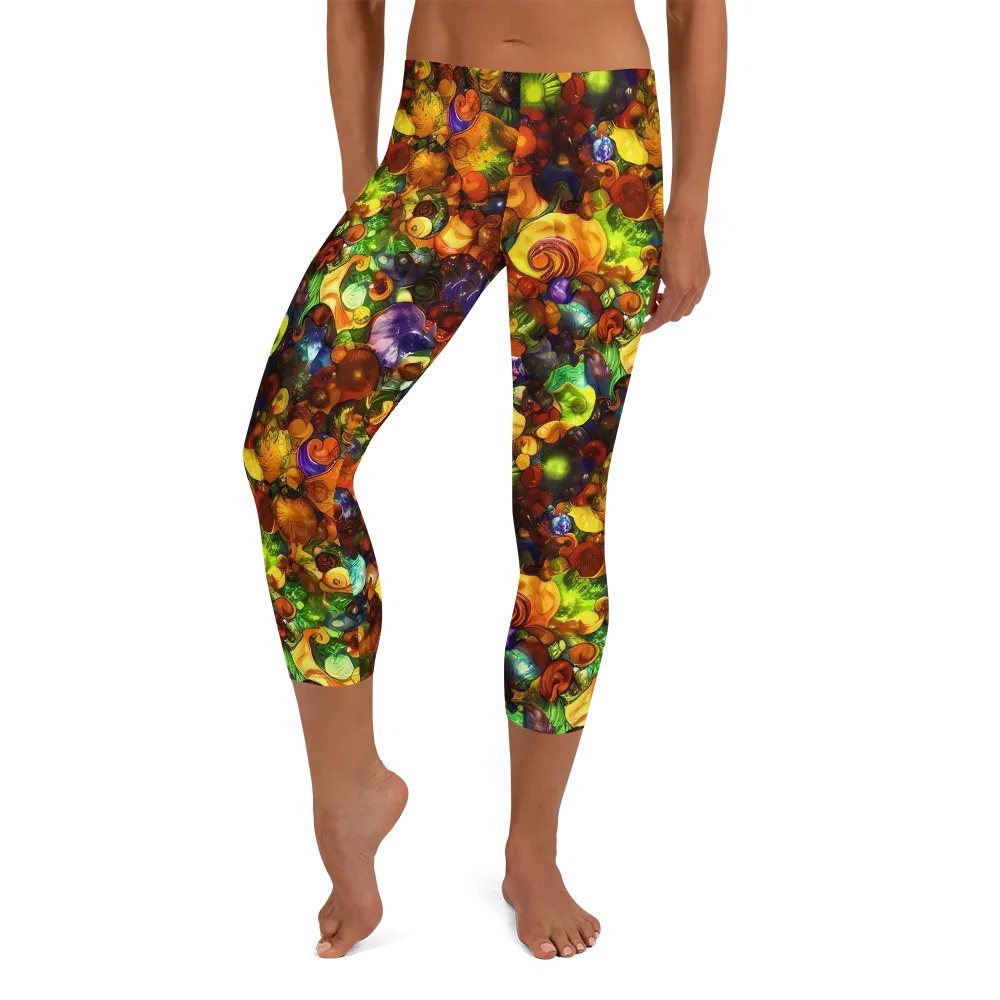 Spirals of Splendor on Capri Leggings — Front