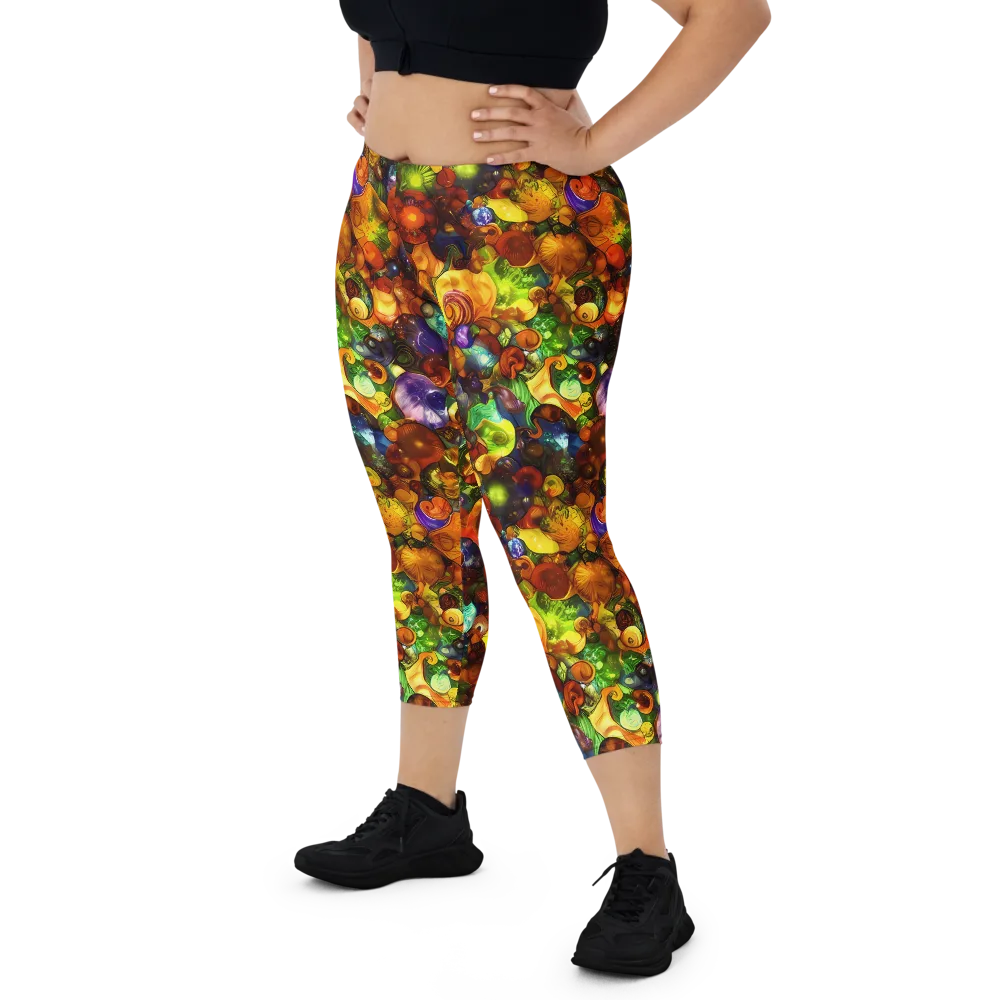 Spirals of Splendor on Capri Leggings — Front
