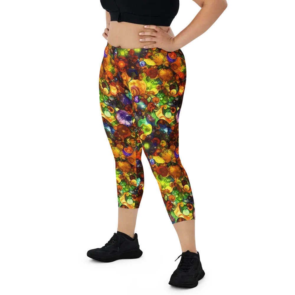 Spirals of Splendor on Capri Leggings — Front