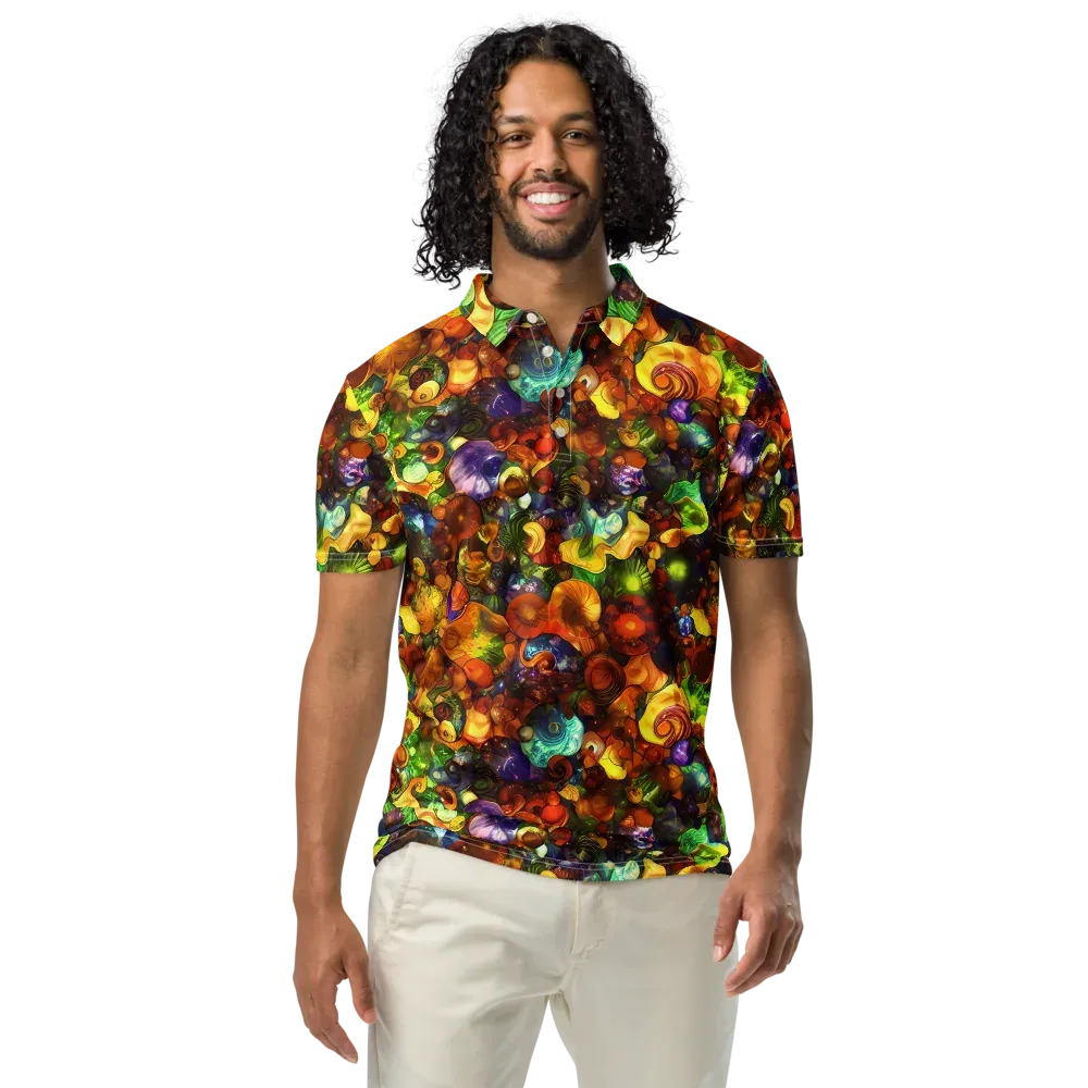 Spirals of Splendor on Men's Slim Fit Polo Shirt — Front