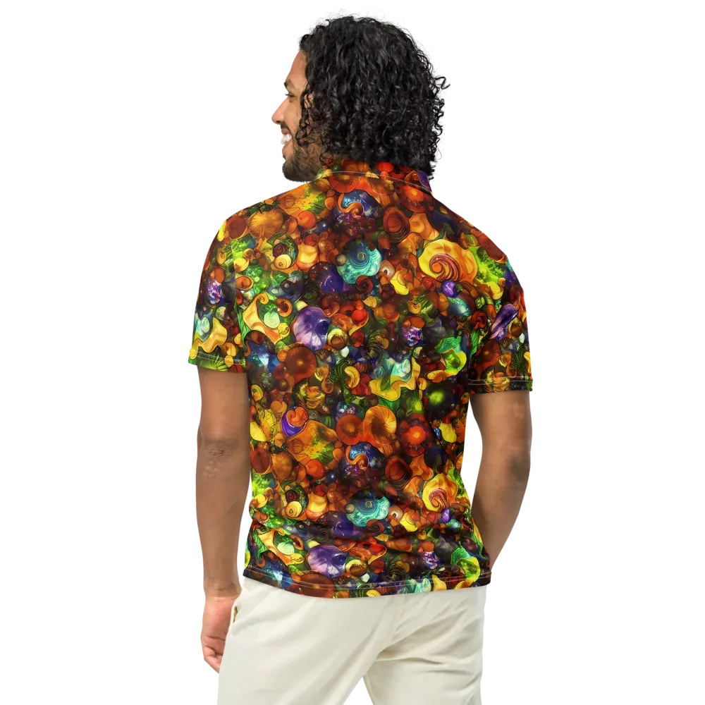 Spirals of Splendor on Men's Slim Fit Polo Shirt — Back