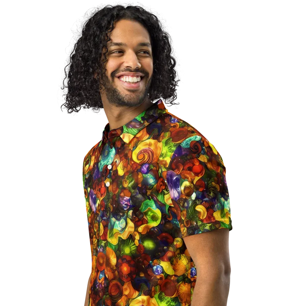 Spirals of Splendor on Men's Slim Fit Polo Shirt — Left Front
