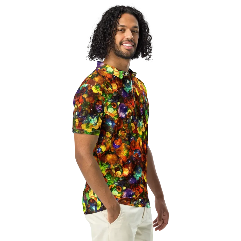 Spirals of Splendor on Men's Slim Fit Polo Shirt — Right Front