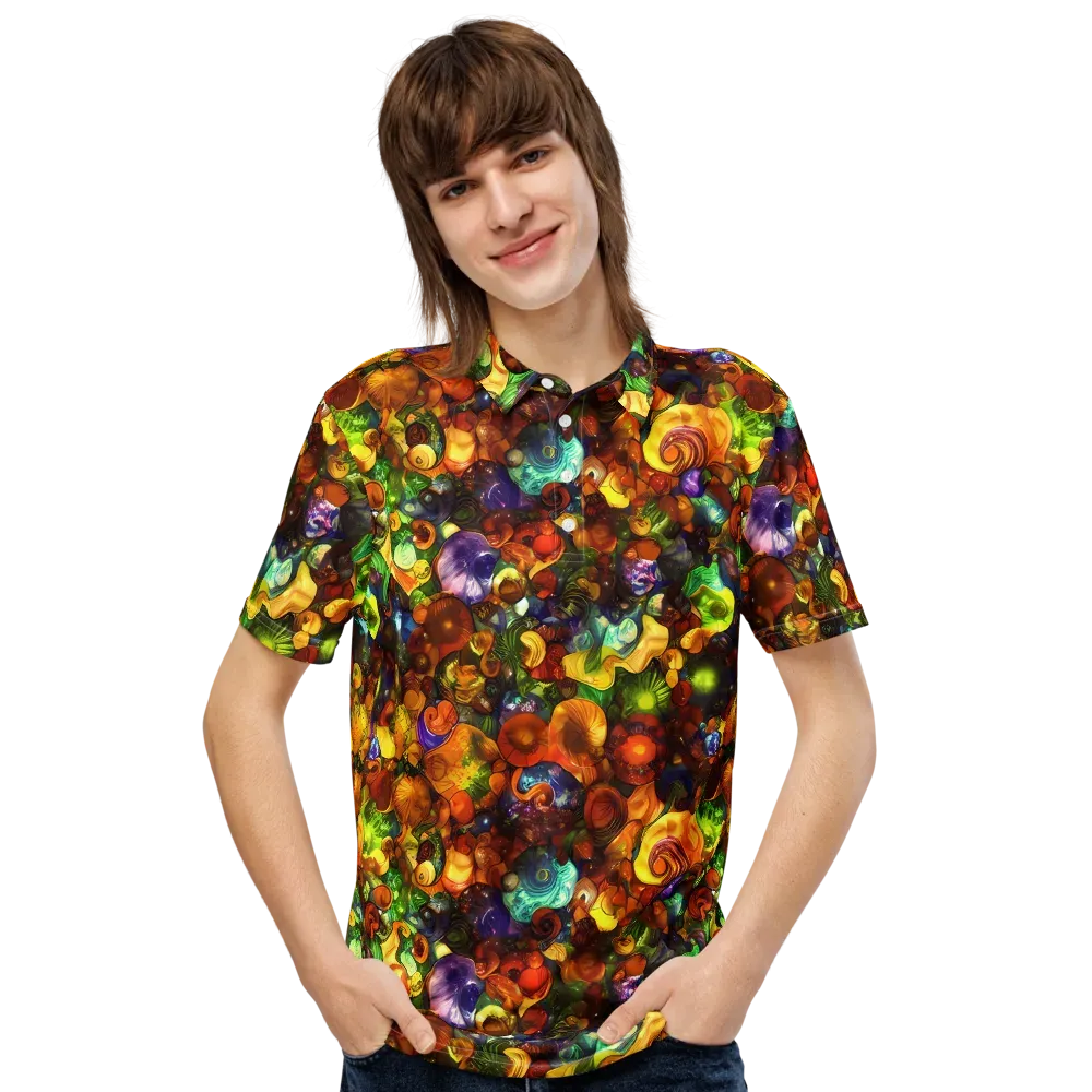 Spirals of Splendor on Men's Slim Fit Polo Shirt — Front