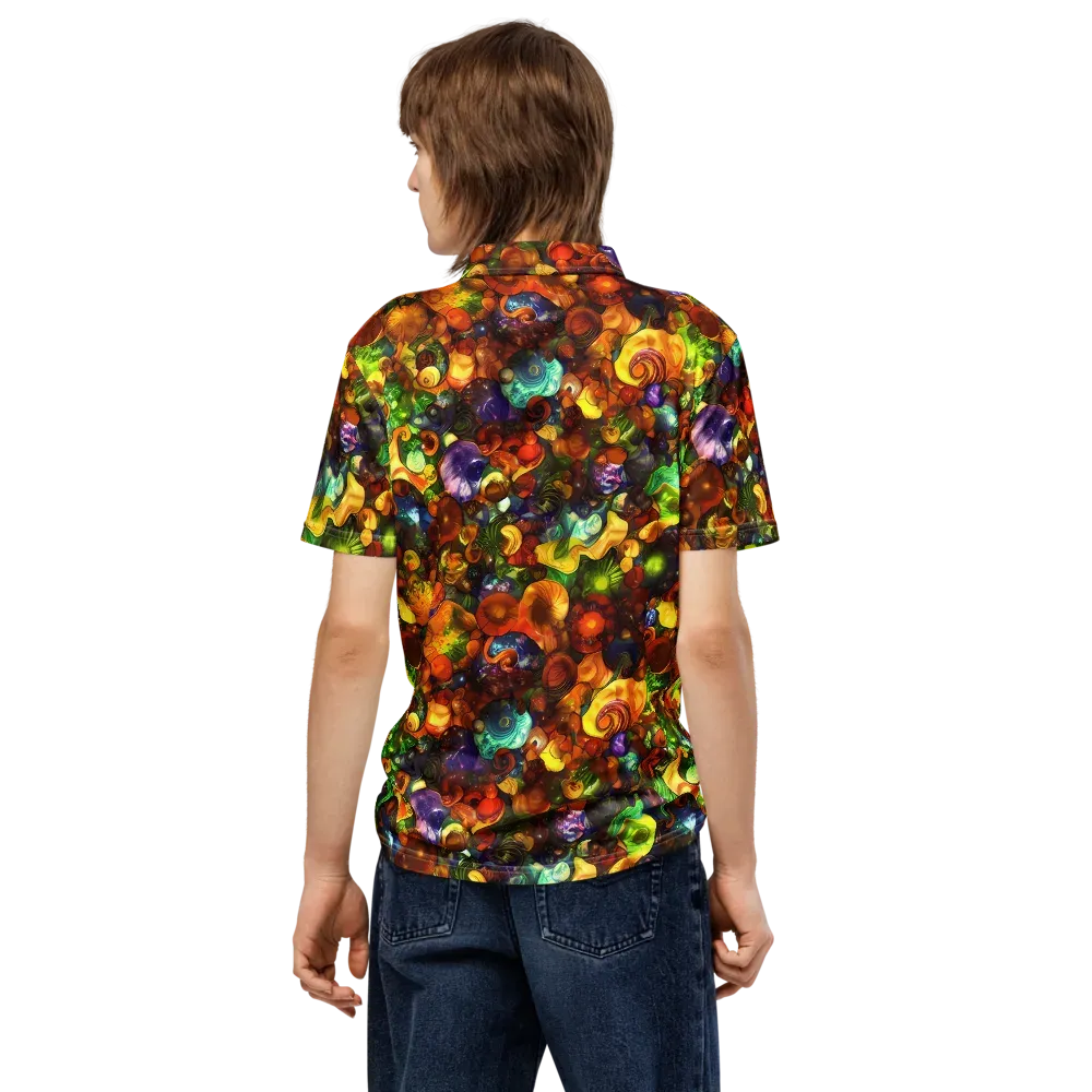 Spirals of Splendor on Men's Slim Fit Polo Shirt — Back