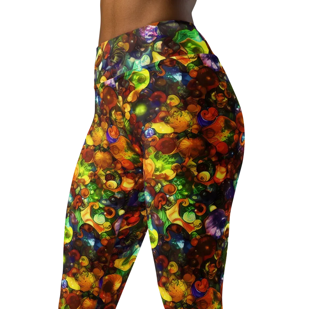 Spirals of Splendor on Yoga Leggings — Left Front