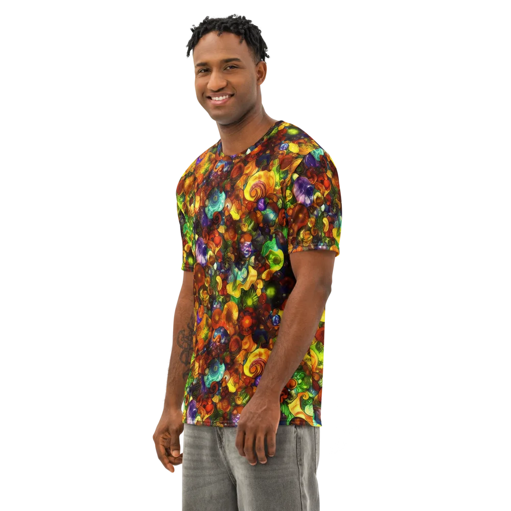 Spirals of Splendor on Men's Cotton Crew Neck T-Shirt — Left Front