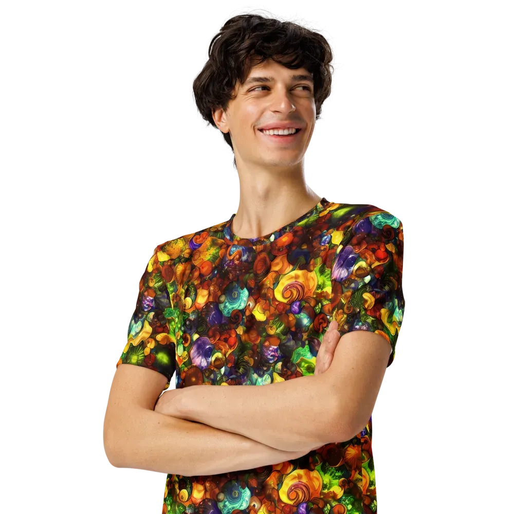 Spirals of Splendor on Men's Crew Neck T-Shirt — Left Front