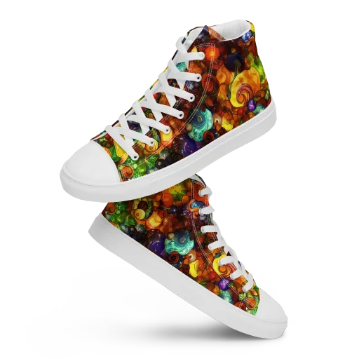 Spirals of Splendor on a Men's High Top Canvas Shoes