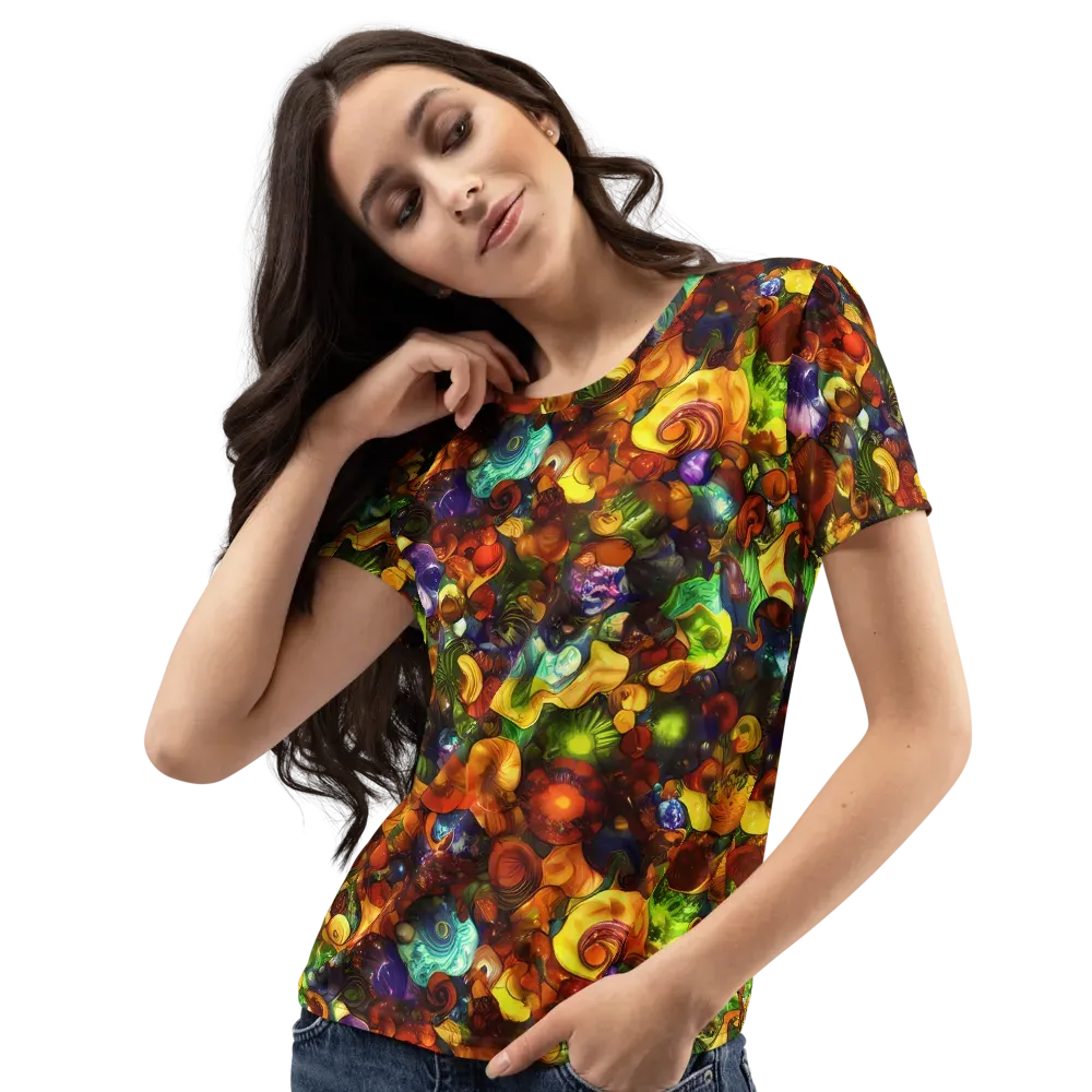 Spirals of Splendor on Women's Crew Neck T-Shirt — Left Front