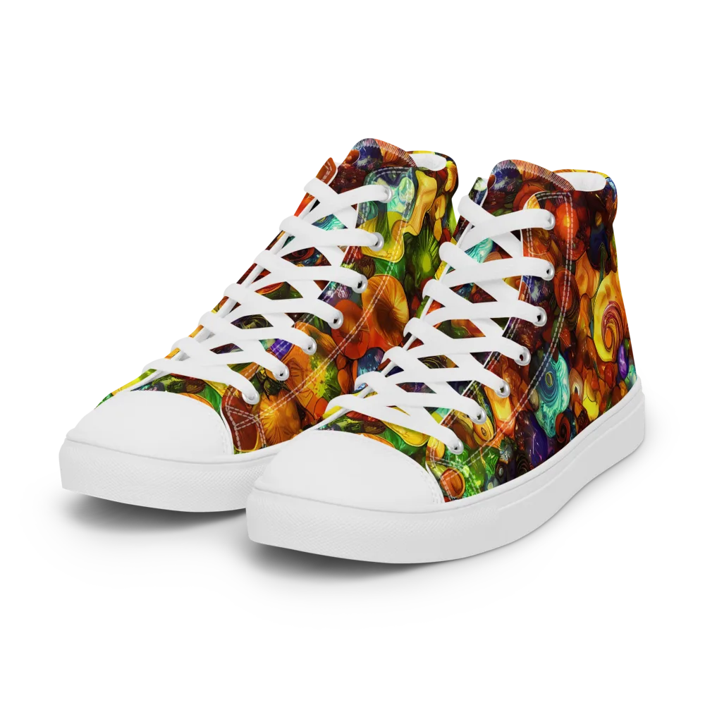 Spirals of Splendor on Women's High Top Canvas Shoes — Left Front