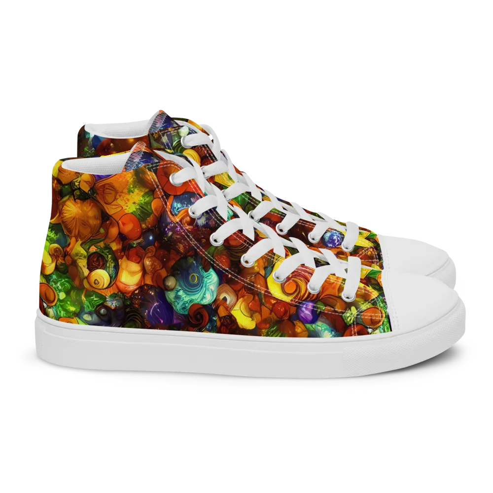 Spirals of Splendor on Women's High Top Canvas Shoes — Right