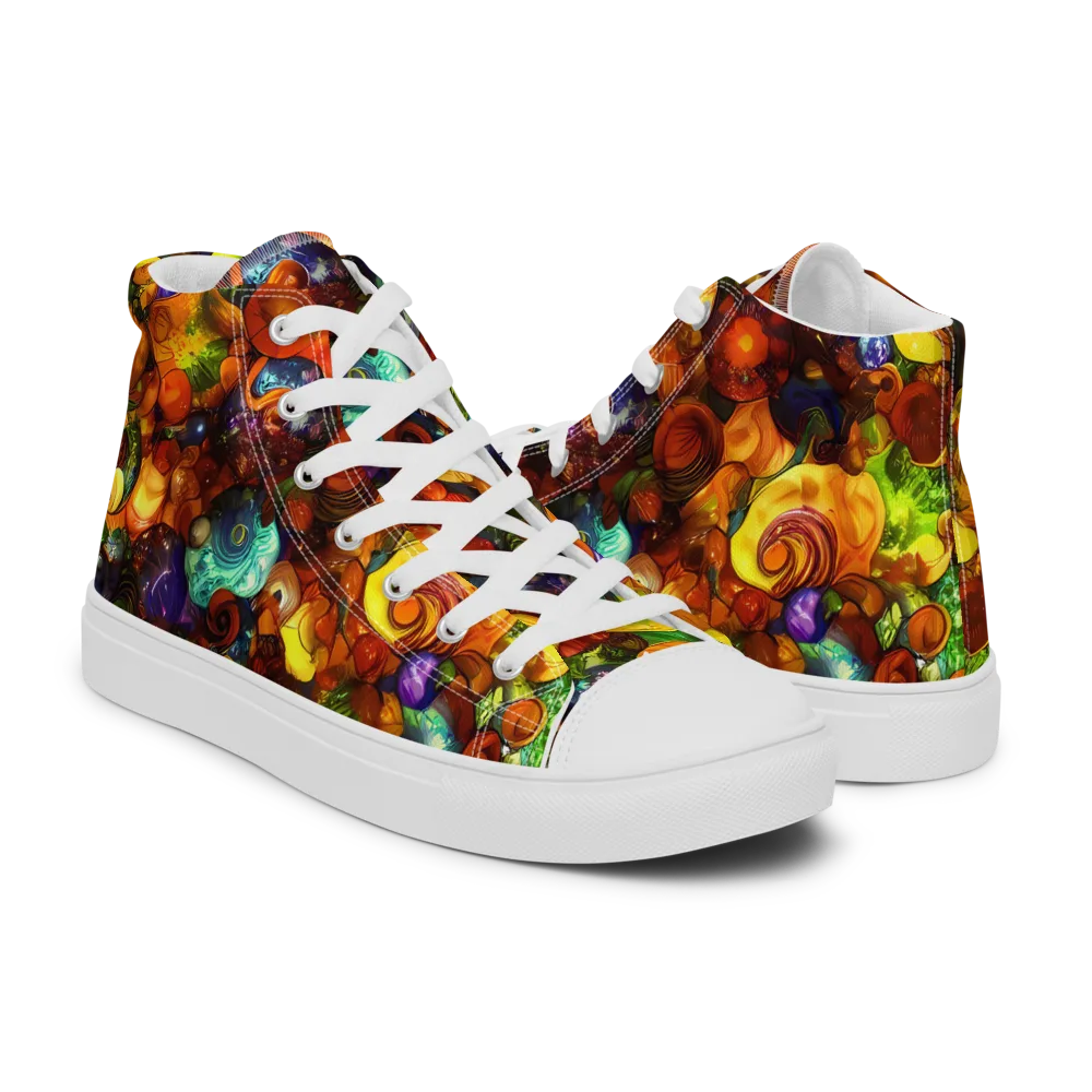 Spirals of Splendor on Women's High Top Canvas Shoes — Right