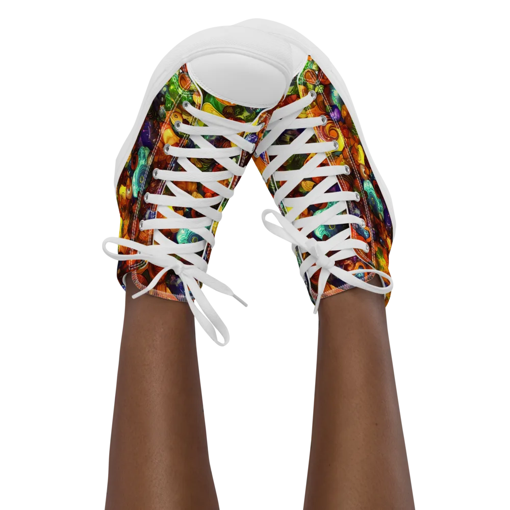 Spirals of Splendor on Women's High Top Canvas Shoes — Front