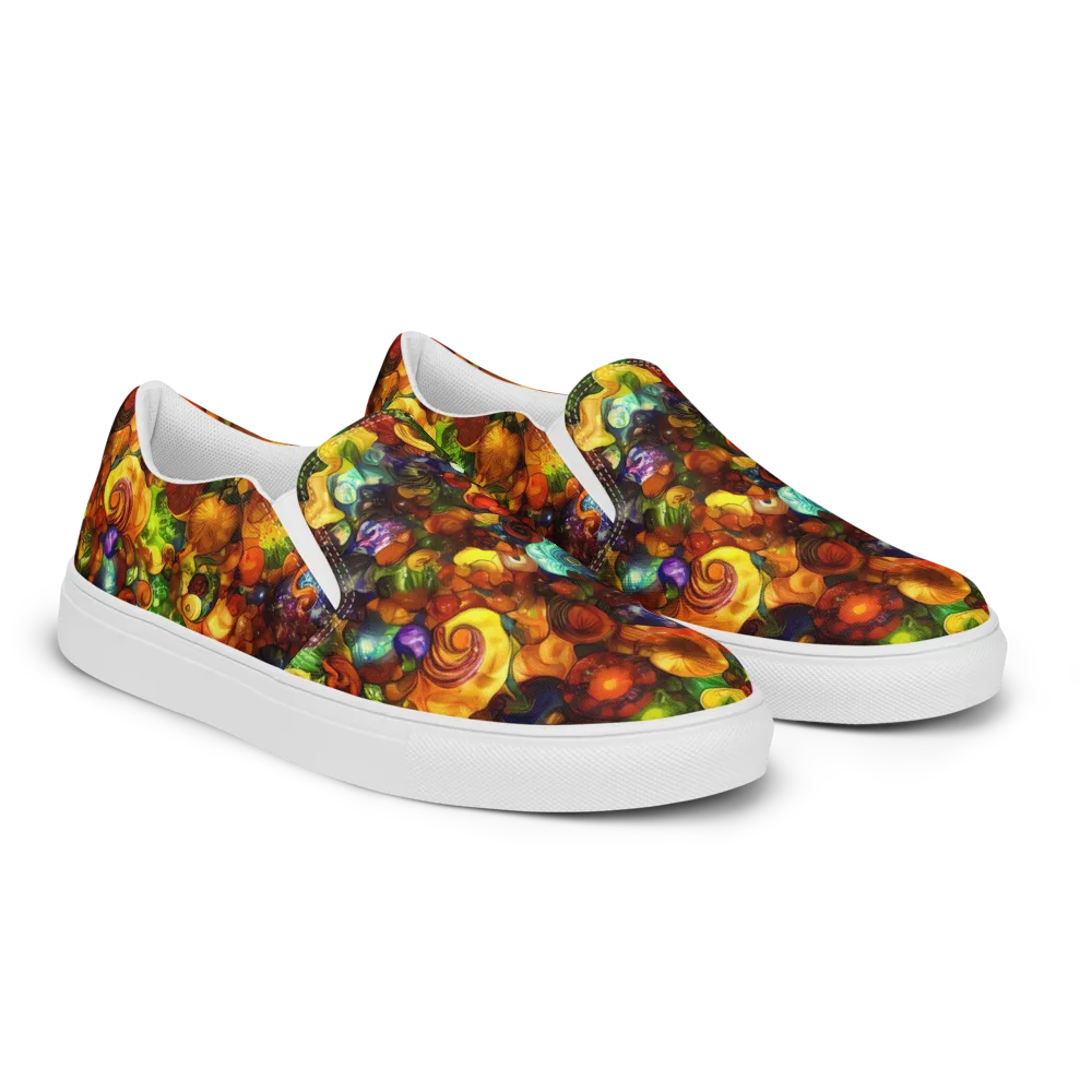 Spirals of Splendor on Men's Slip-On Canvas Shoes — Right Front