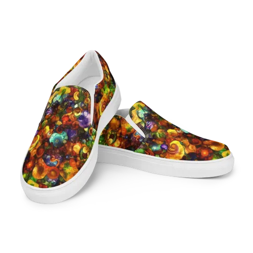 Spirals of Splendor on a Men's Slip-On Canvas Shoes
