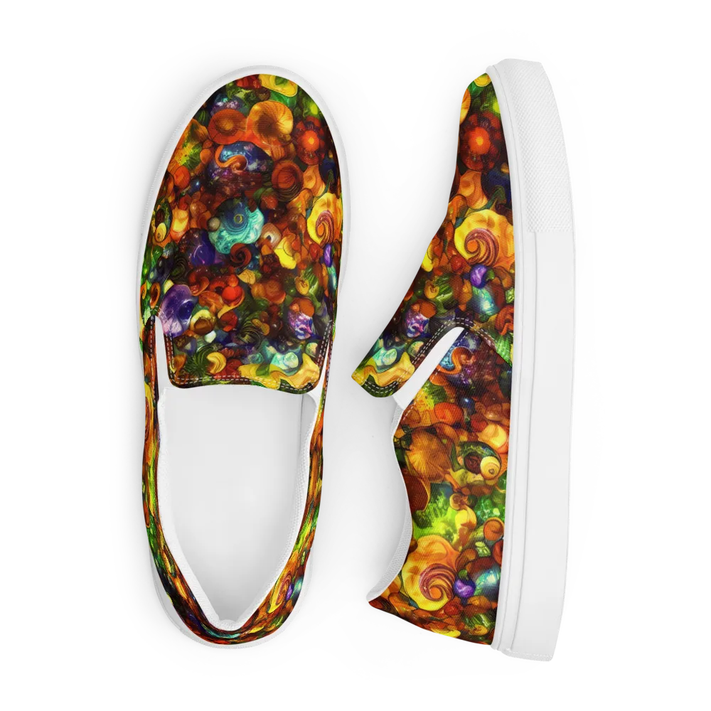Spirals of Splendor on Men's Slip-On Canvas Shoes — Front
