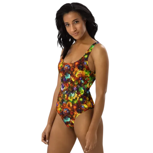 Spirals of Splendor on a One-Piece Swimsuit