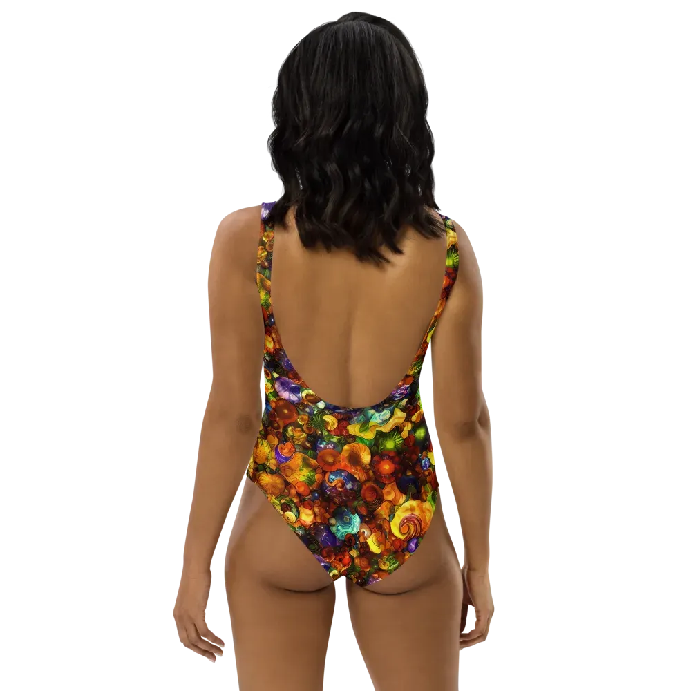 Spirals of Splendor on One-Piece Swimsuit — Back