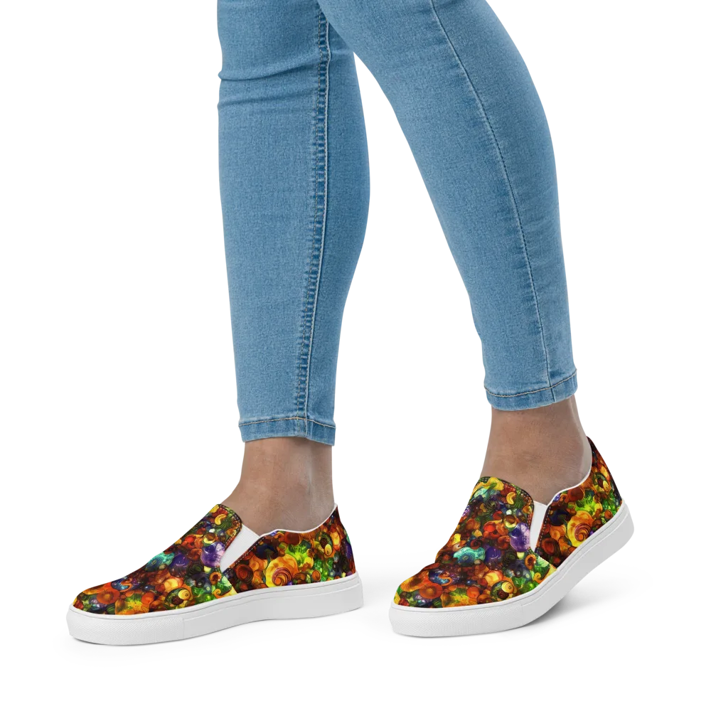 Spirals of Splendor on Women's Slip-On Canvas Shoes — Front