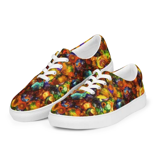 Spirals of Splendor on a Men's Lace-Up Canvas Shoes