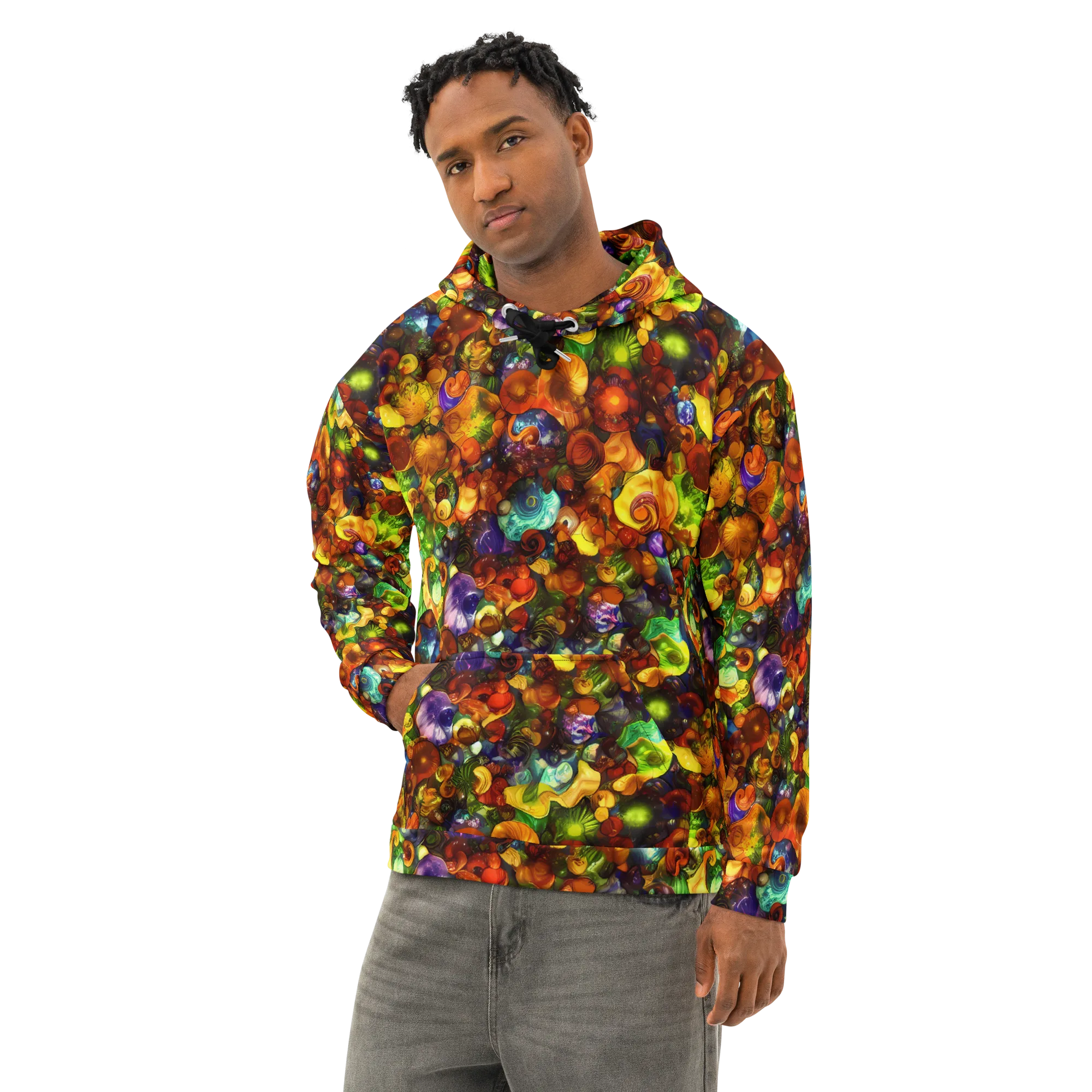 Spirals of Splendor on Cotton Hoodie — Left Front