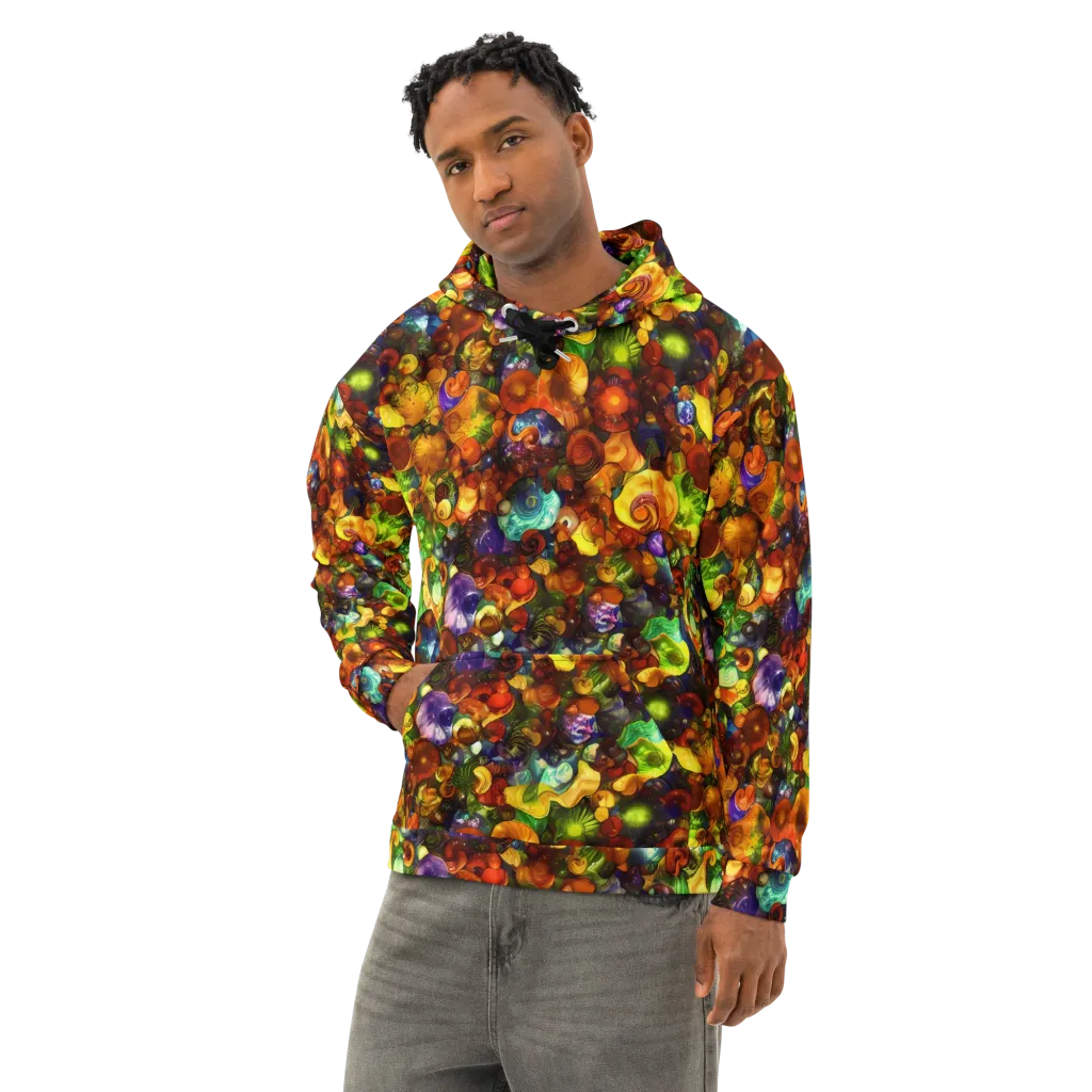 Spirals of Splendor on Cotton Hoodie — Left Front