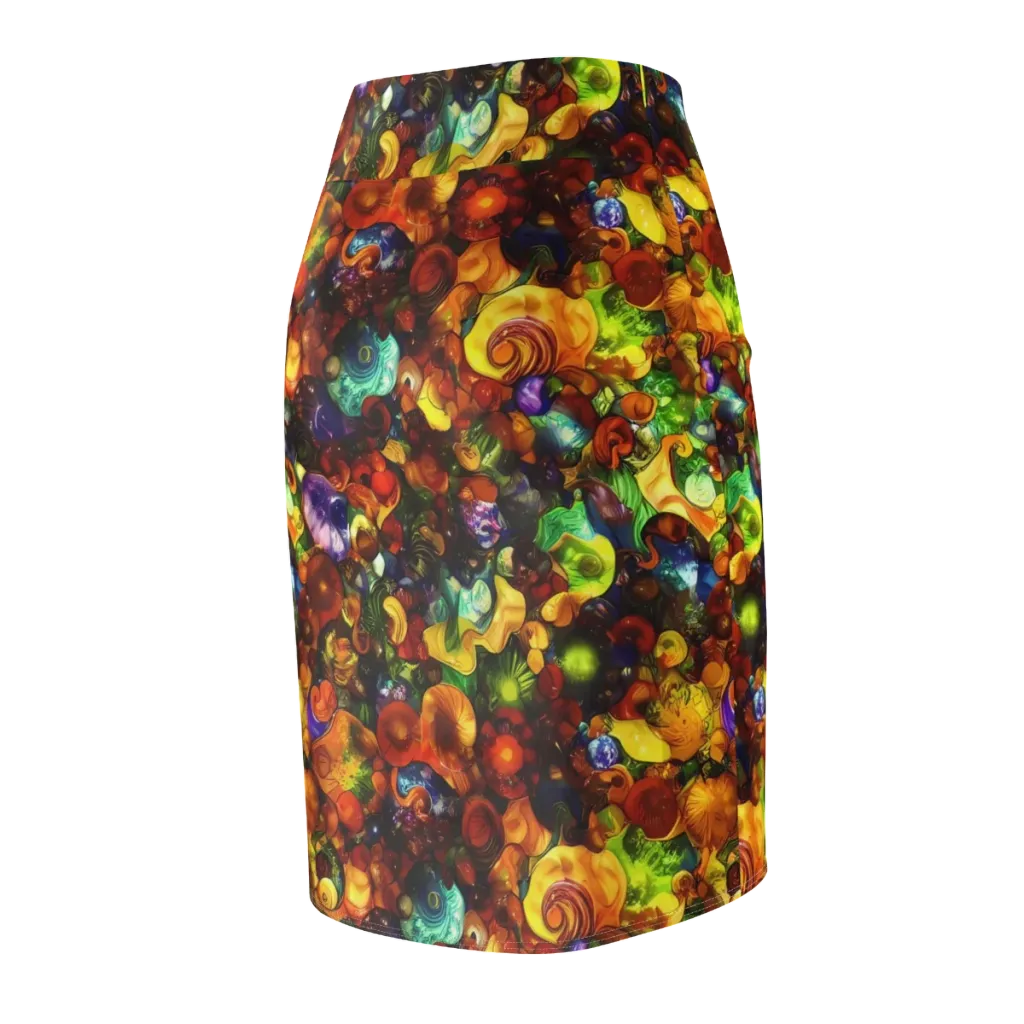 Spirals of Splendor on Pencil Skirt — Back Side