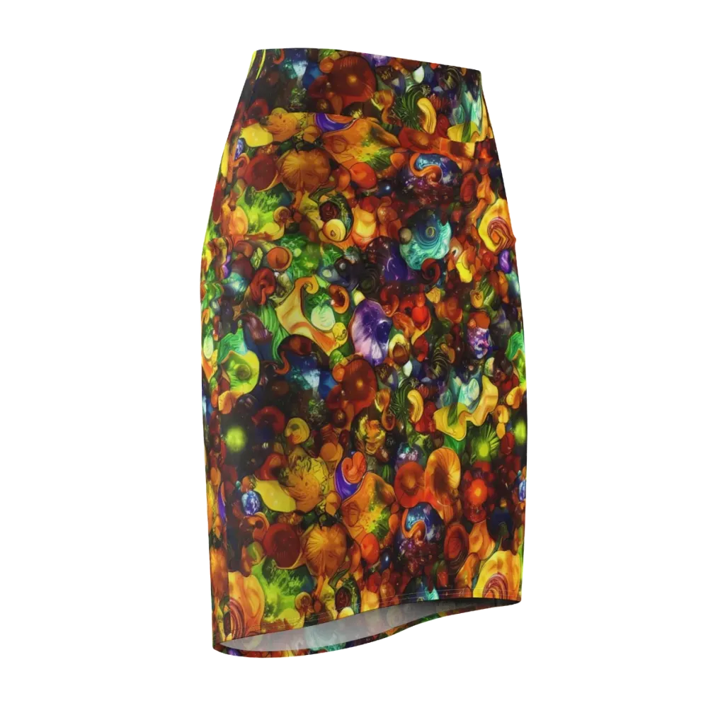 Spirals of Splendor on Pencil Skirt — Front Side