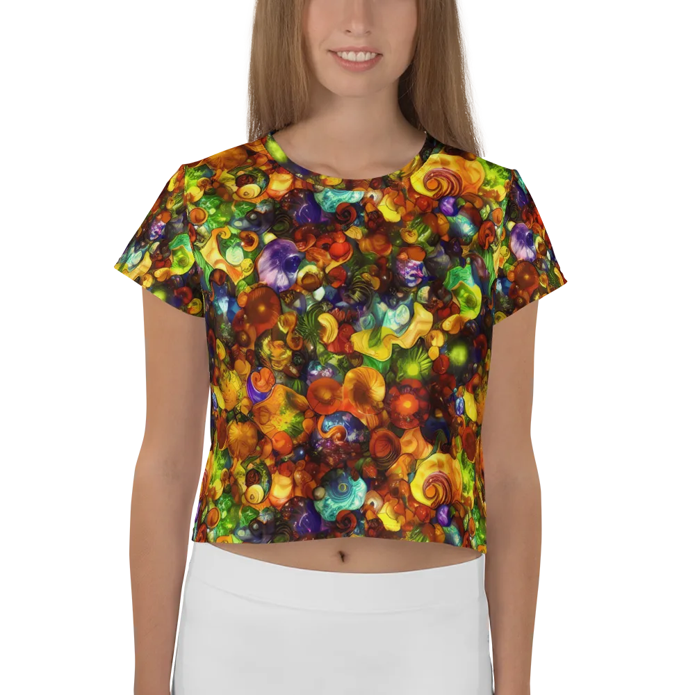 Spirals of Splendor on Crop Tee — Front