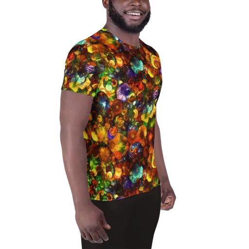 Spirals of Splendor on a Men's Athletic T-Shirt