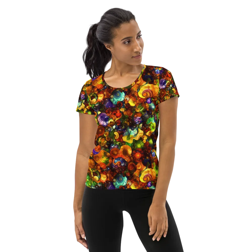 Spirals of Splendor on Women's Athletic T-Shirt — Front