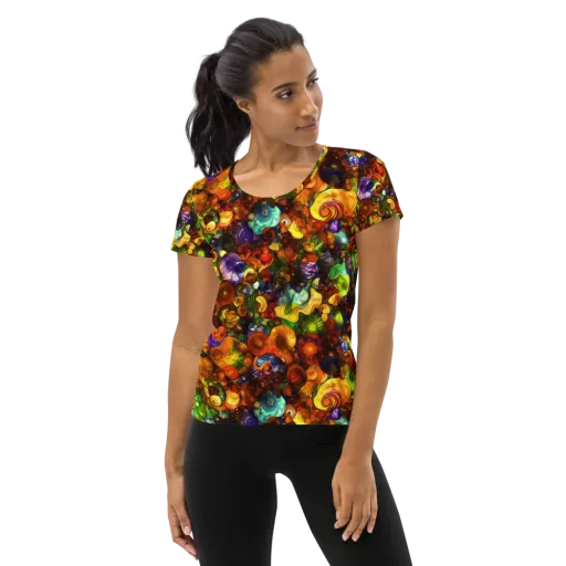 Spirals of Splendor on a Women's Athletic T-Shirt