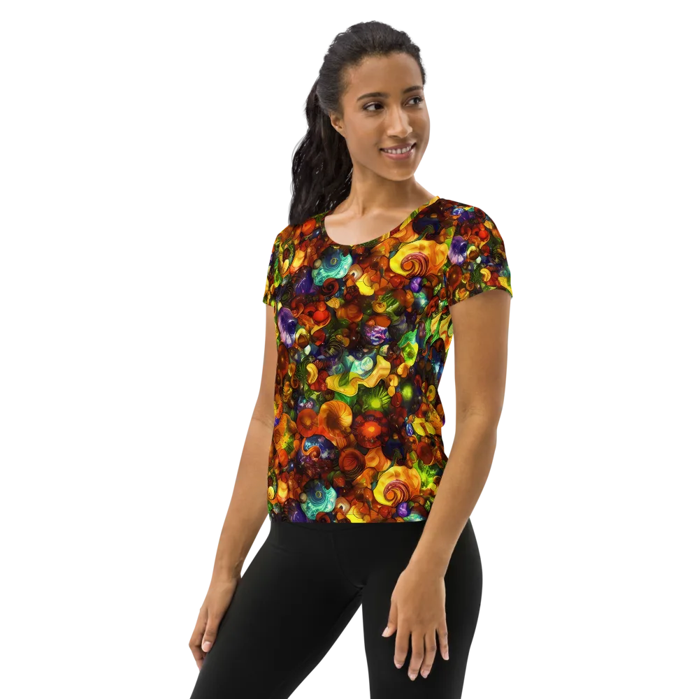 Spirals of Splendor on Women's Athletic T-Shirt — Left