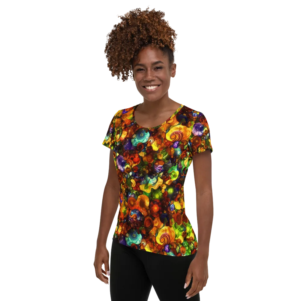 Spirals of Splendor on Women's Athletic T-Shirt — Left