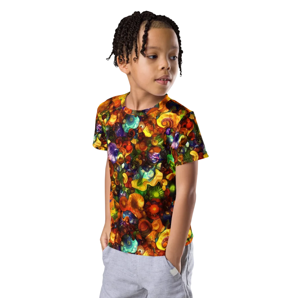 Spirals of Splendor on Kids Crew Neck T-Shirt — Left Front
