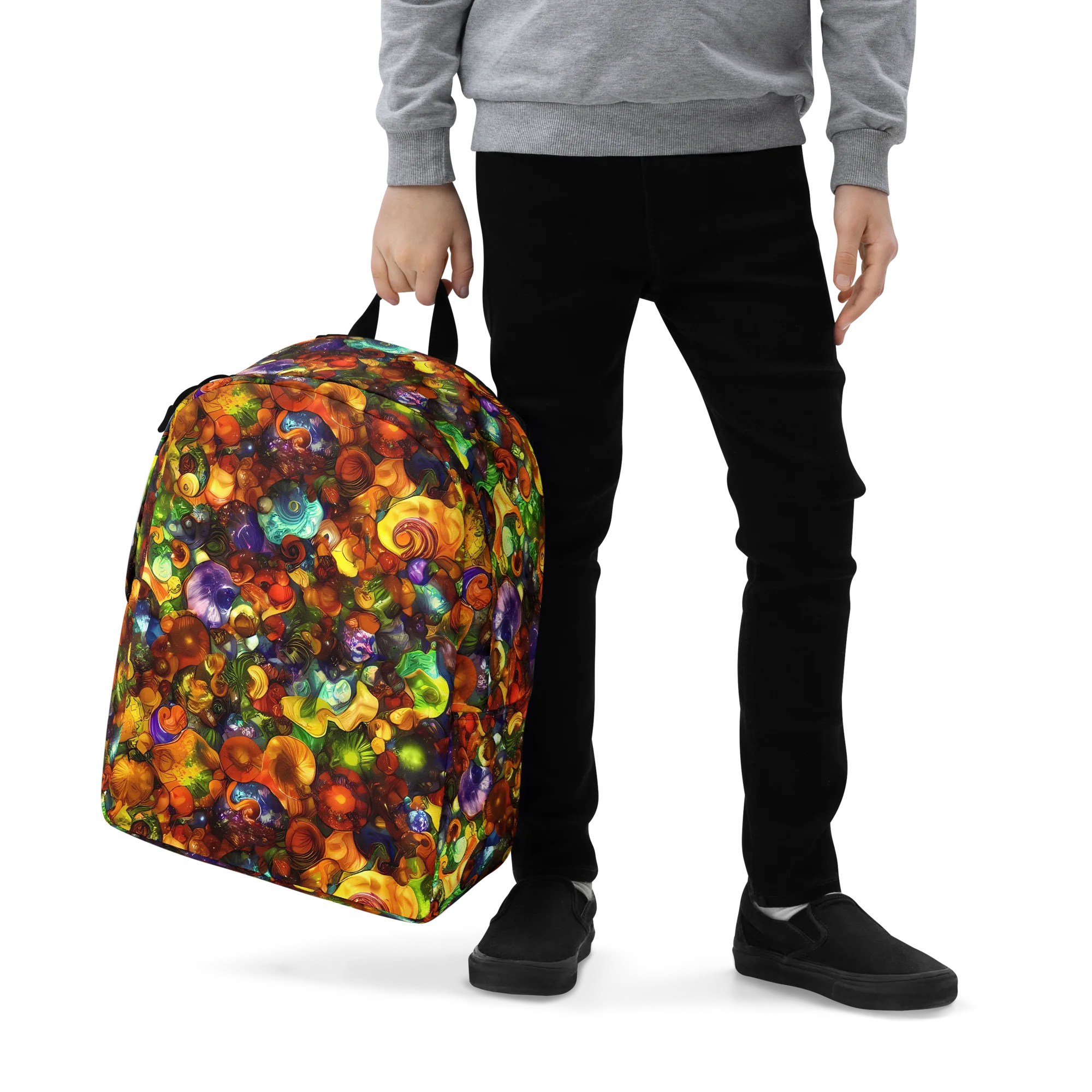 Spirals of Splendor on Minimalist Backpack — Zoomed-in