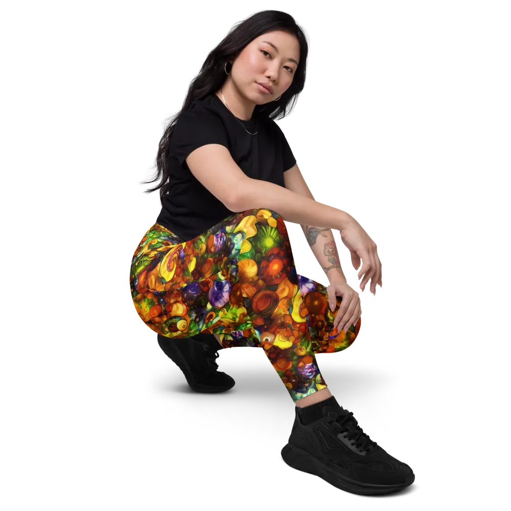 Spirals of Splendor on Leggings with Pockets — Right Front