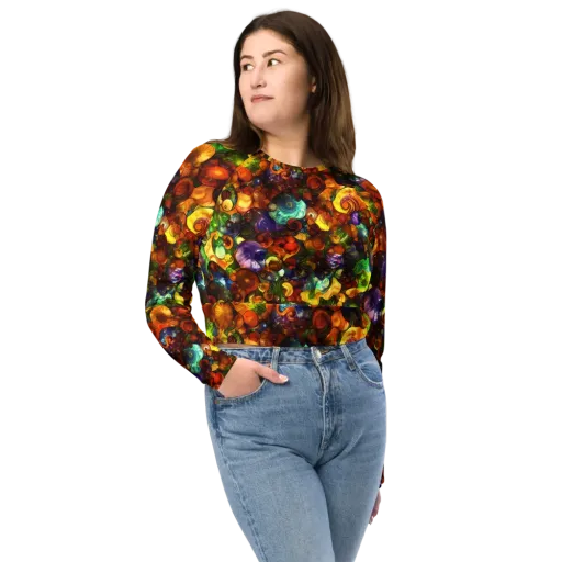 Spirals of Splendor on a Long Sleeve Crop Top