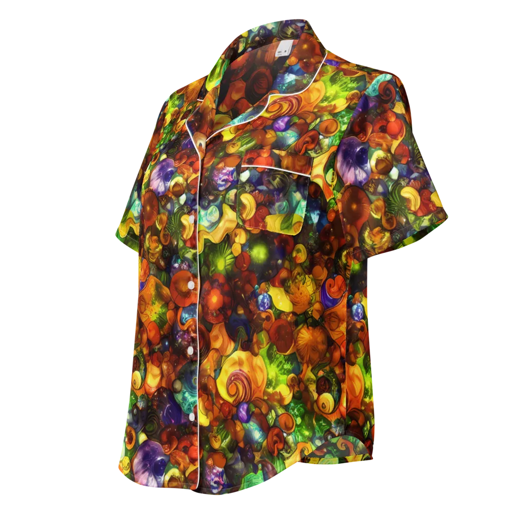 Spirals of Splendor on Women's Short Sleeve Pajama Top — Left Front
