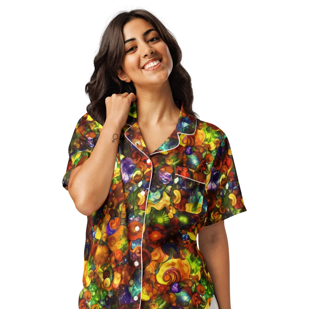 Spirals of Splendor on Women's Short Sleeve Pajama Top — Front