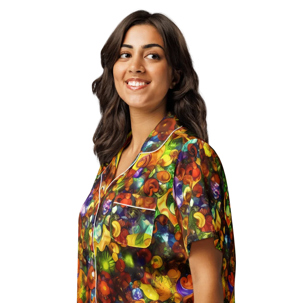 Spirals of Splendor on Women's Short Sleeve Pajama Top — Left Front