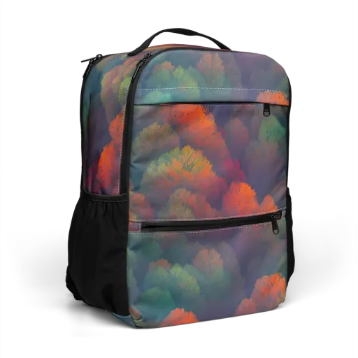 Flame-Kissed Foliage on a Utility Backpack